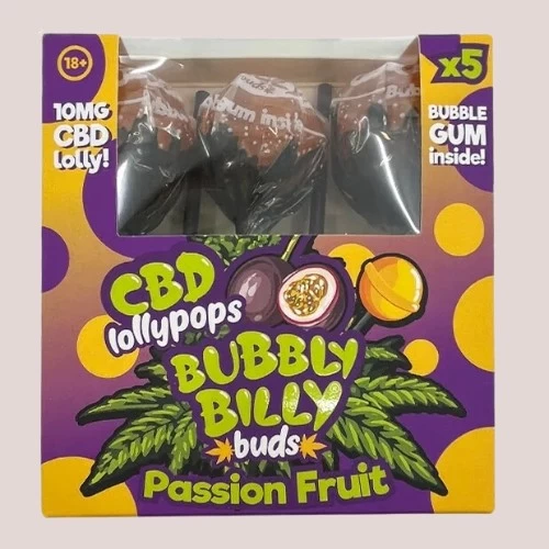 Sucettes CBD - Fruit de la passion - 5 pièces - Produit CBD sur Le Marché du CBD